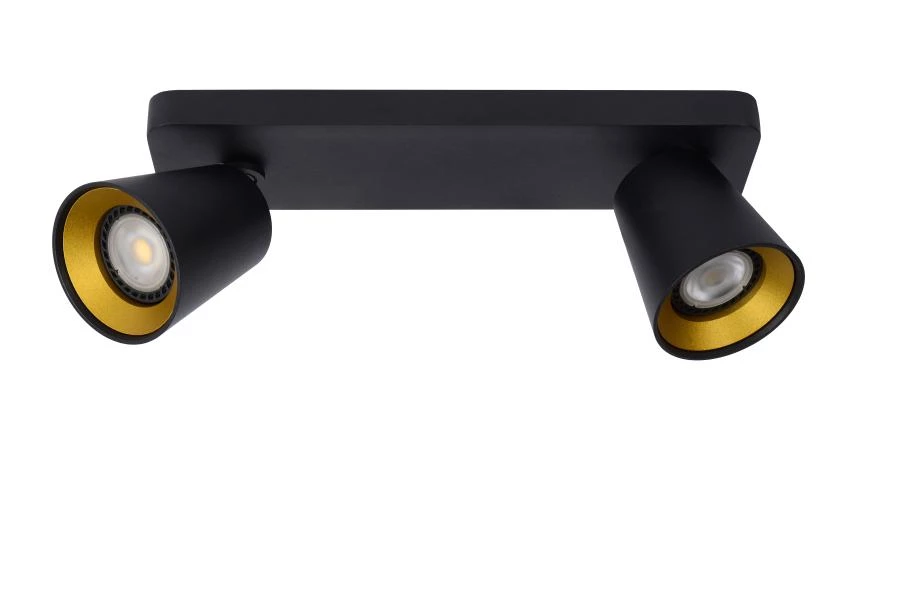 Lucide TURNON - Spot plafond - LED Dim to warm - GU10 - 2x5W 2200K/3000K - Noir - éteint
